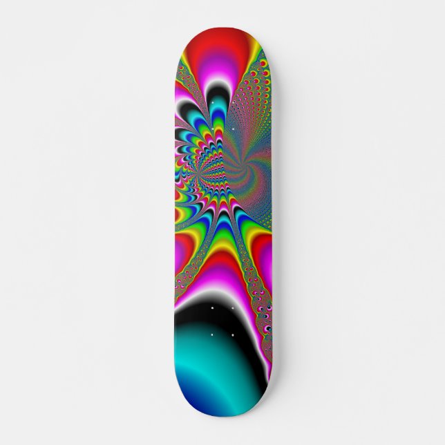 Regnbåggenerator - Fractal Old School Skateboard Bräda 18 Cm (Framsida)