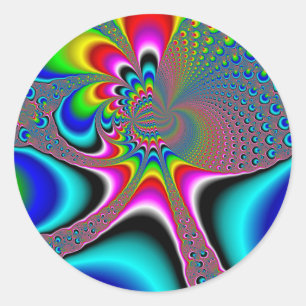 Regnbåggenerator - Fractal Runt Klistermärke