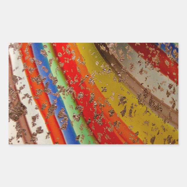 Regnbågglass Rektangulärt Klistermärke (Framsida)