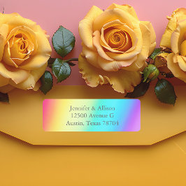 Regnbåggradient färgämne Söt Gay pride HBT TQ Returadress Etikett