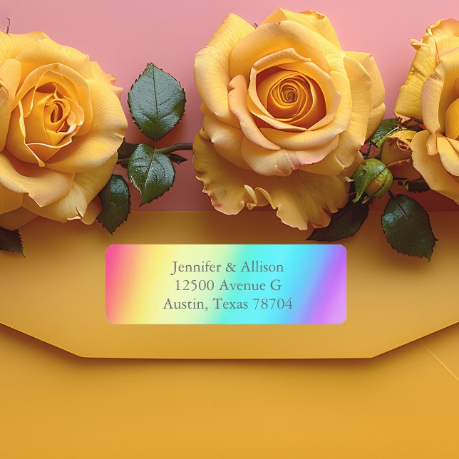 Regnbåggradient färgämne Söt Gay pride HBT TQ Returadress Etikett (Skapare uppladdad)