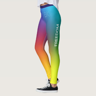 Regnbåggradient, Frihet, Monogram Personlig Leggings