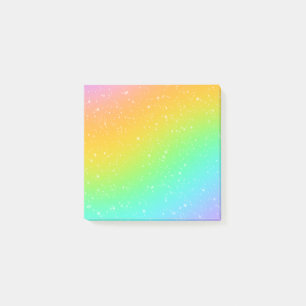 Regnbåggradient med stjärnor post-it block