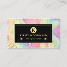 Regnbåggradient och guldgolvstrata visitkort