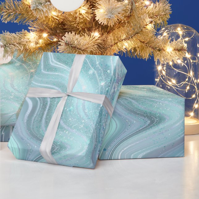 Regnbåggradient och silvringsfenor strata presentpapper (Helgdagar)