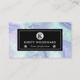 Regnbåggradient och silvringsfenor strata visitkort