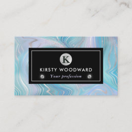 Regnbåggradient och silvringsfenor strata visitkort