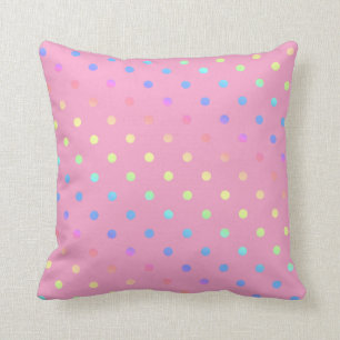 Regnbåggradient Polka dots på Rosa Kudde