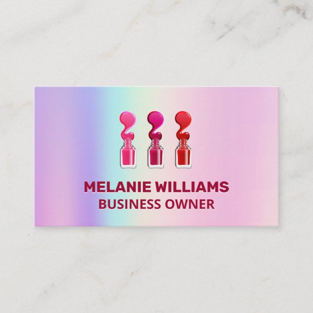 Regnbåggradient | Polsk Pour Nagel Visitkort (Framsida)