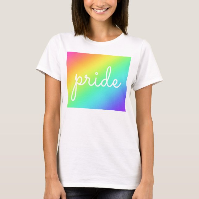 Regnbåggradient Pride Kvinans t-Shirt (Framsida)