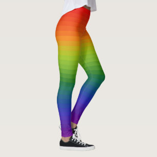 Regnbåggradient, randad leggings