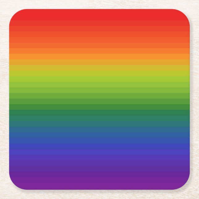 Regnbåggradient, randad underlägg papper kvadrat (Framsidan)