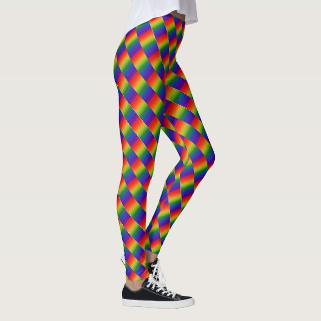 Regnbåggradient, stripe Mönster Leggings (Höger)