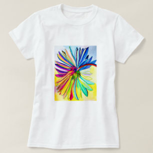 Regnbåggrobera, färgad blomma t shirt