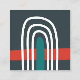 Regnbågkonst, abstrakt boho-design fyrkantigt visitkort