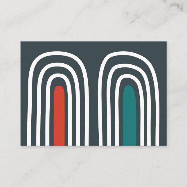 Regnbågkonst abstrakt design visitkort (Framsida)