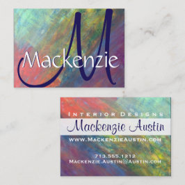 Regnbågs Abstrakt | Coola Psychedelic Brushstrokes Visitkort