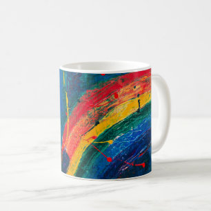 Regnbågs Abstrakt Kaffemugg