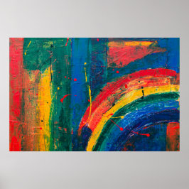 Regnbågs Abstrakt Poster