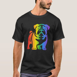 Regnbågs Bulldog Hundälskare T Shirt