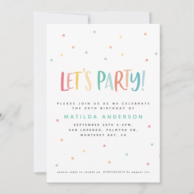 Regnbågs enkla, färglös modern typografi inbjudningar (Framsida)