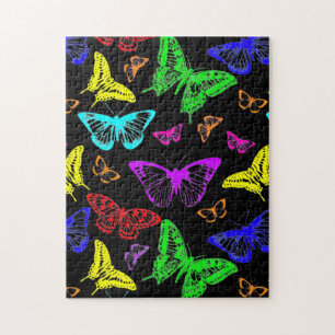 Regnbågs Färgad Butterflies Flygande Pussel