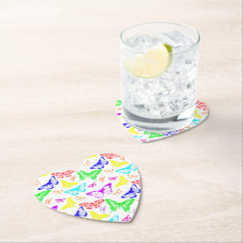 Regnbågs Färgad Butterflies Flygande Underlägg Papper