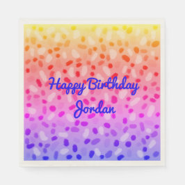 Regnbågs flerfärgade Festive Personlig Party Pappersservett