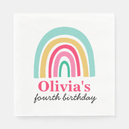 Regnbågs födelsedagsfest pappersservett