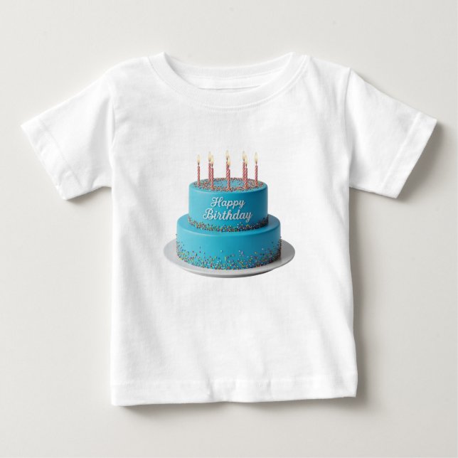 Regnbågs Födelsedagstårta Småbarn  T Shirt (Framsida)