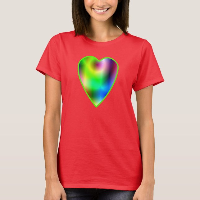 Regnbågs Hjarta T-shirt (Framsida)