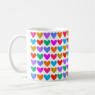 Regnbågs Hjärtan Kaffemugg