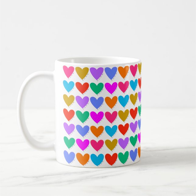 Regnbågs Hjärtan Kaffemugg (Vänster)