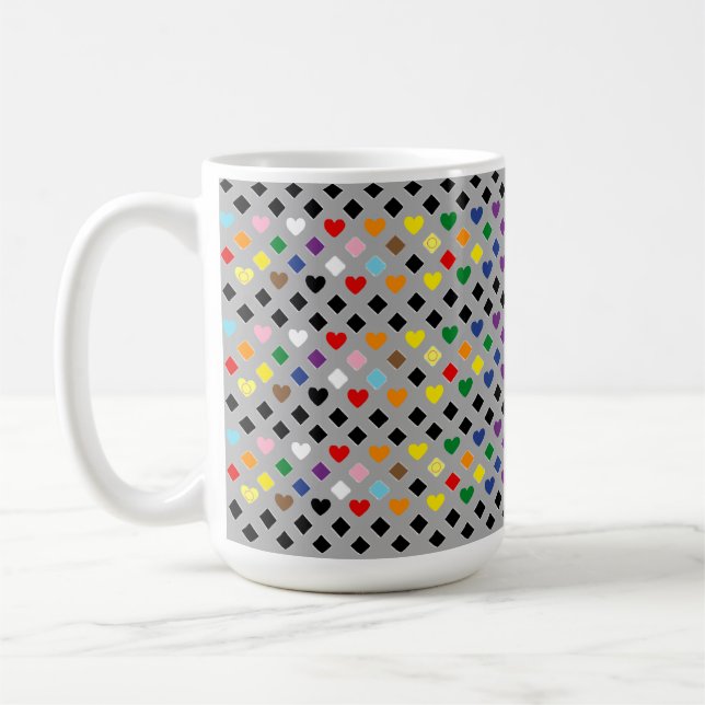 Regnbågs Hjärtan Kaffemugg (Vänster)