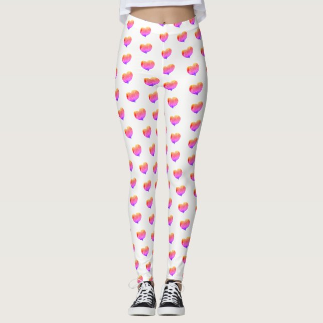 Regnbågs Hjärtan - Leggings (Framsida)