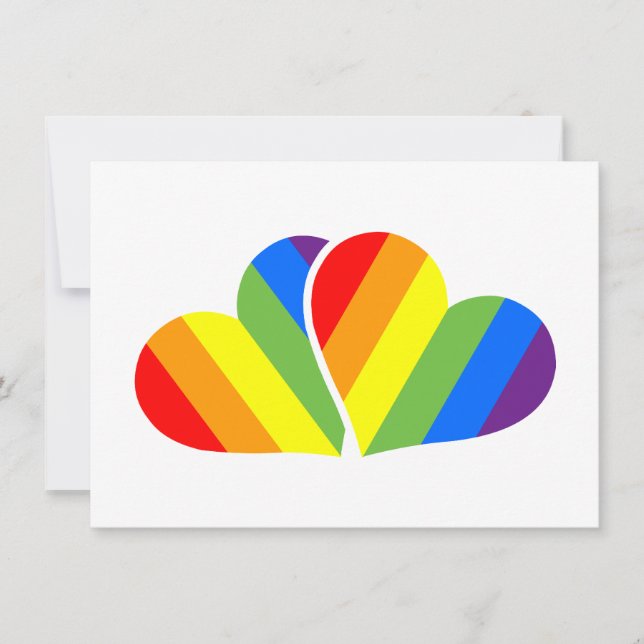 Regnbågs hjärtas Pride vykort – LGBTQ+ Kärlek, Lik (Framsida)