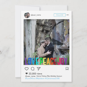 Regnbågs Holiday Insta Ram Foto Kort