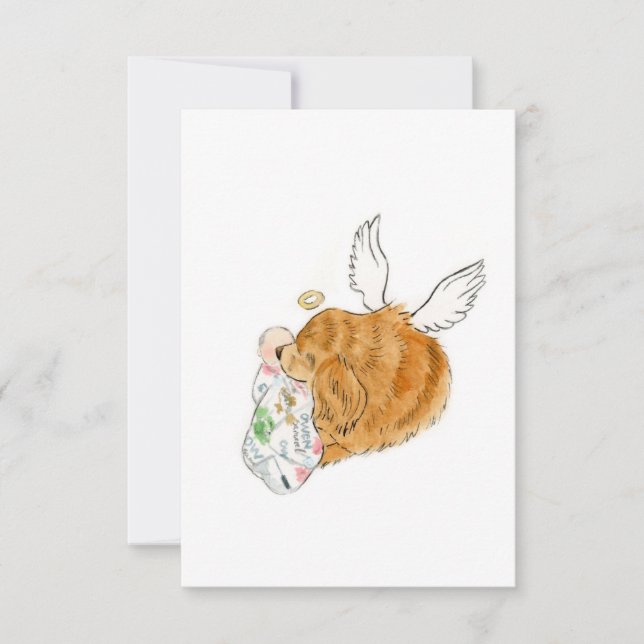 Regnbågs Hund Sympathy Card Tack Kort (Framsida)