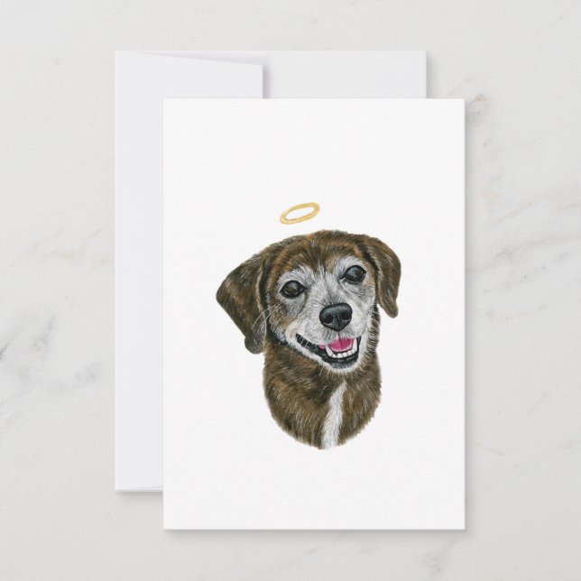 Regnbågs Hund Sympathy Card Tack Kort (Framsida)