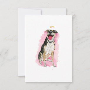 Regnbågs Hund Sympathy Card Tack Kort
