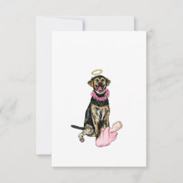 Regnbågs Hund Sympathy Card Tack Kort