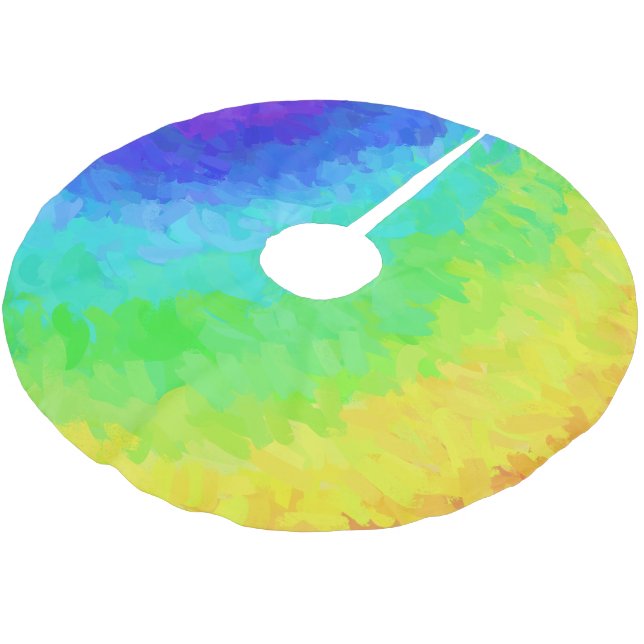 Regnbågs Isig Julgransmatta Borstad Polyester (Vinklad)