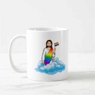 Regnbågs-Jesusflagga Kaffemugg