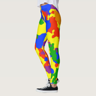 Regnbågs Kamouflage Kamuflage Leggings
