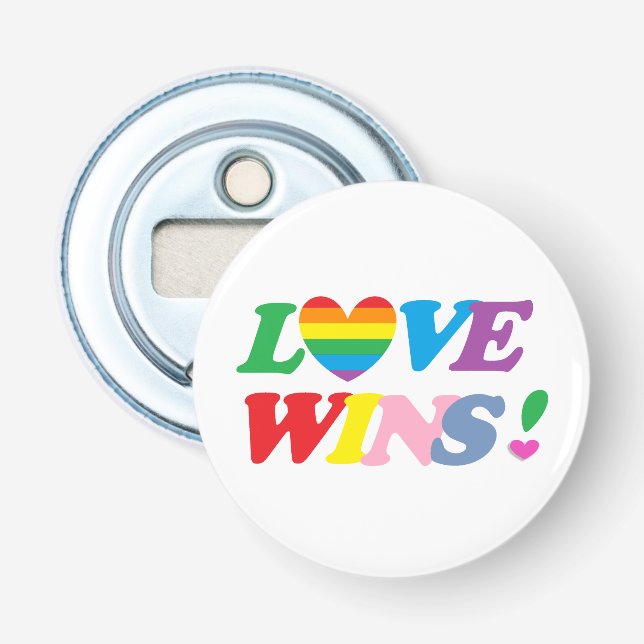 Regnbågs kärlek vinner Pride hjärta HBTQ Flasköppnare (Framsidan)