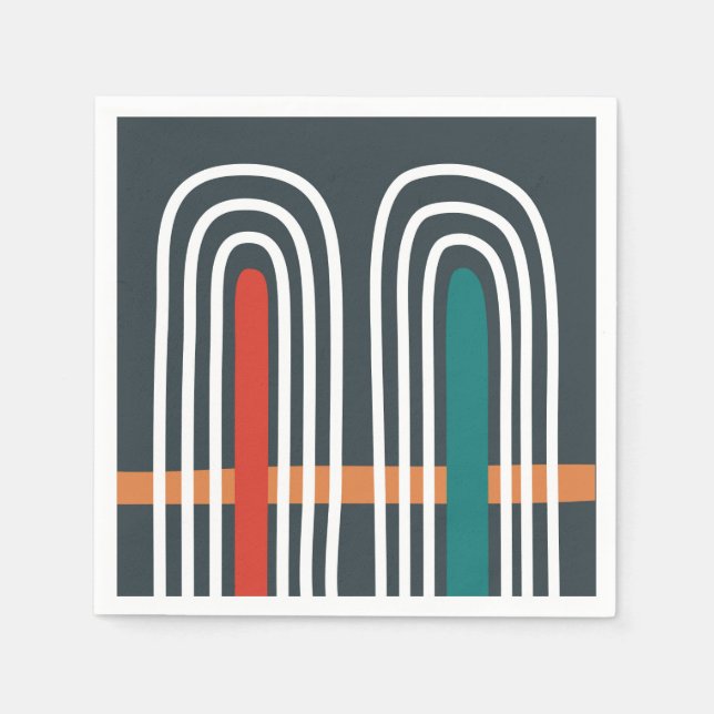 Regnbågs konst abstrakt design pappersservett (Framsidan)