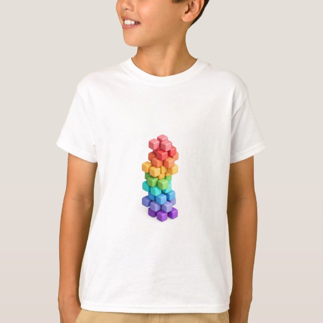 Regnbågs Kubtorn  T Shirt (Framsida)