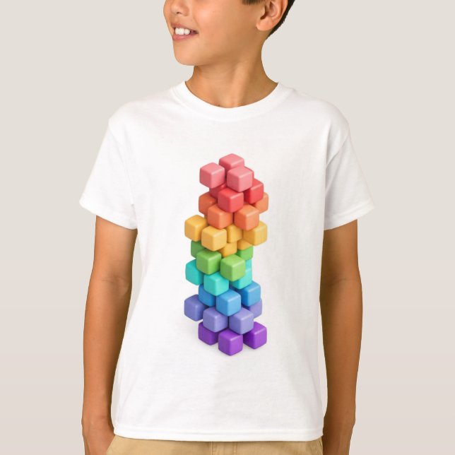 Regnbågs Kubtorn  T Shirt (Framsida)