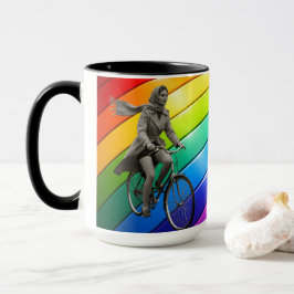 Regnbågs kust ryttare retro popkonst kaffemugg des