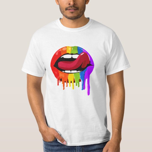 REGNBÅGS-LÄPPAR T SHIRT (Framsida)